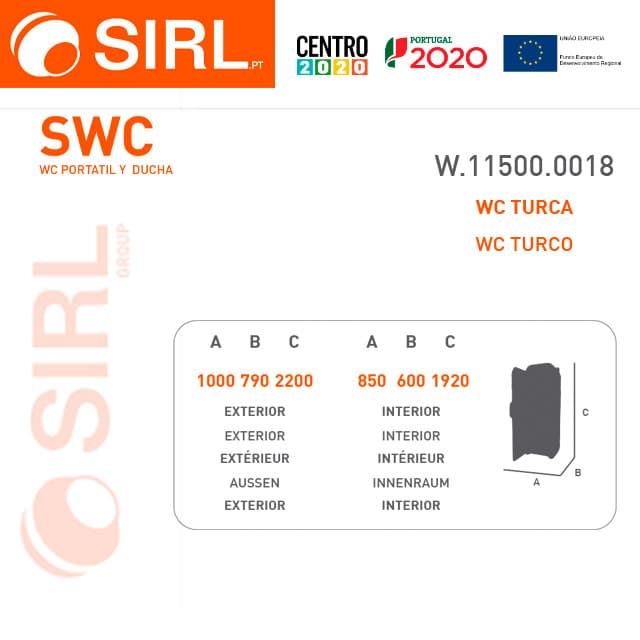 Aseo Portátil SIRL Completo WC Turco + Ducha - Imagen 3