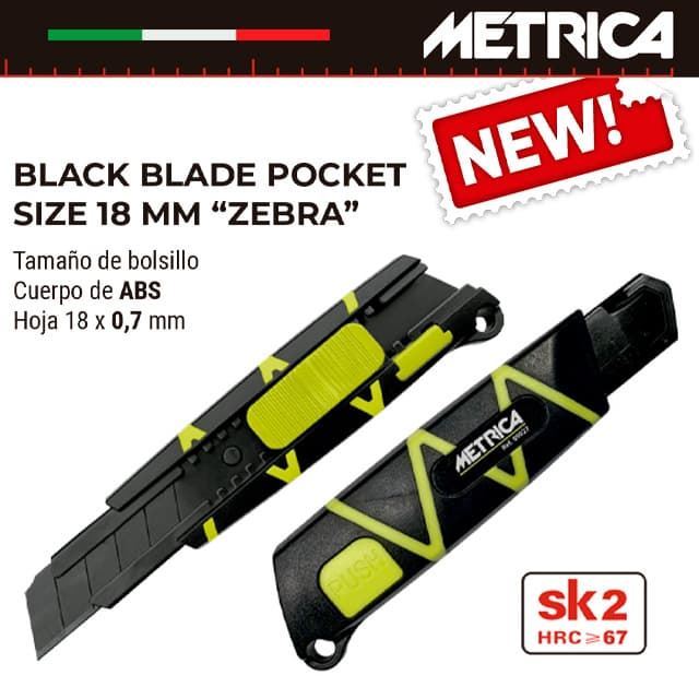 Cutter Black Blade Pocket METRICA Zebra 18 SK2 - Imagen 1