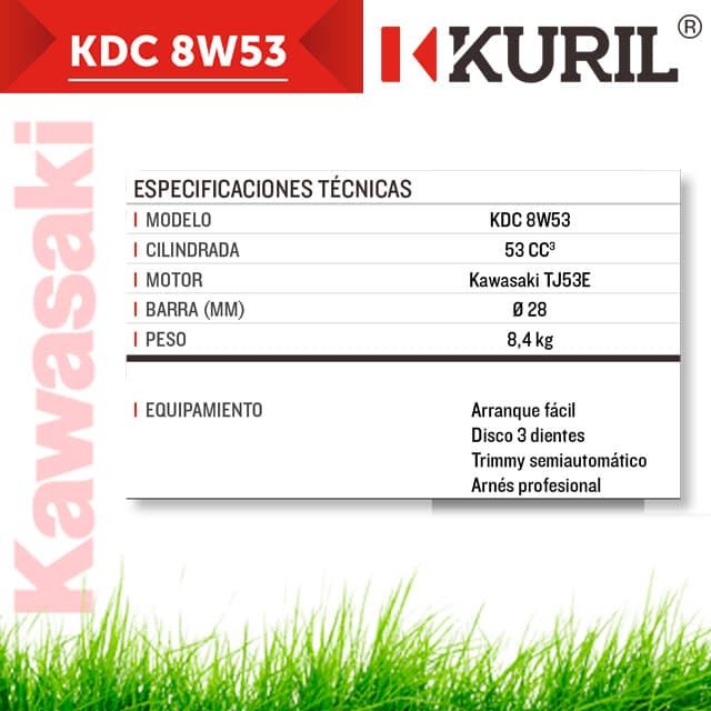 Desbrozadora KURIL KDC8W53 Kawasaki TJ53 - Imagen 2