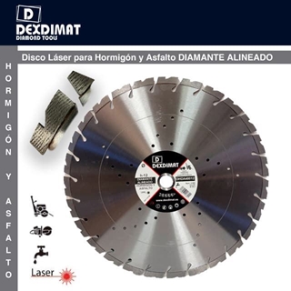 Disco Corte Hormigón/Asfalto DEXDIMAT D.350 h-12 Diamante Alineado - Imagen 1
