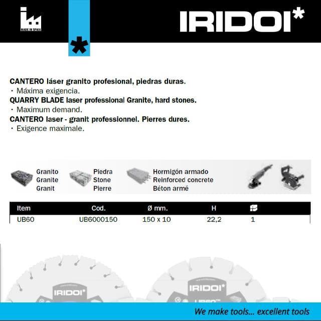 Disco IRIDOI UB60 150 H22.23 Granito - Imagen 2