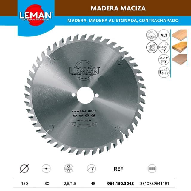 Disco Sierra LEMAN Classic D.150 Int.30 48d - Imagen 1