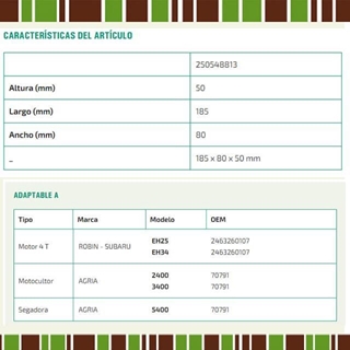 Filtro de Aire Compatible AGRIA, ROBIN 2400, 3400, 5400, EH25, EH34 - Imagen 2
