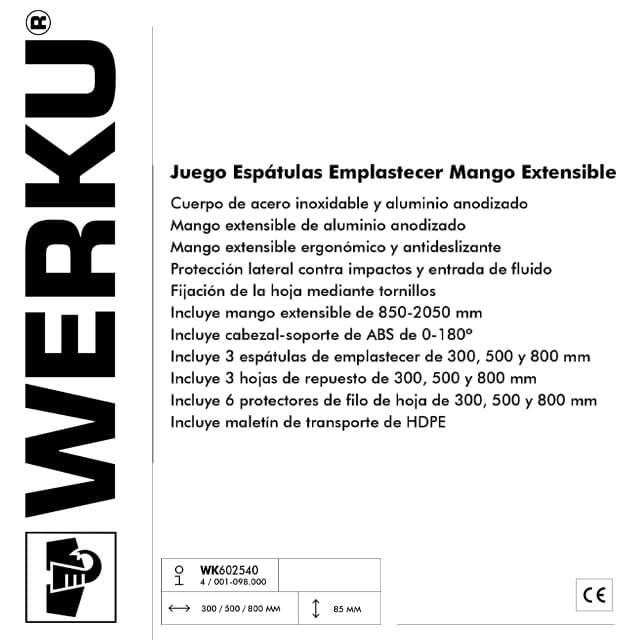 Juego Espátulas de Emplastecer Mango Extensible WERKU - Imagen 3