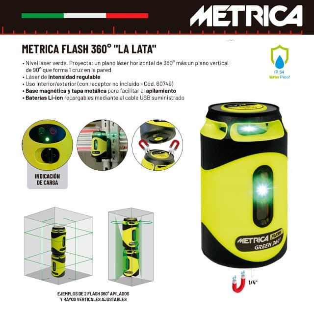 Láser METRICA Flash 360º Verde "La Lata" - Imagen 1