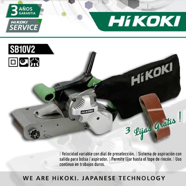 Lijadora de Banda HIKOKI SB 10V2 100MM/4" - Imagen 1