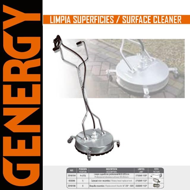 Limpiasuperficies Inox 100º/275Bares D.55 GENERGY - Imagen 1