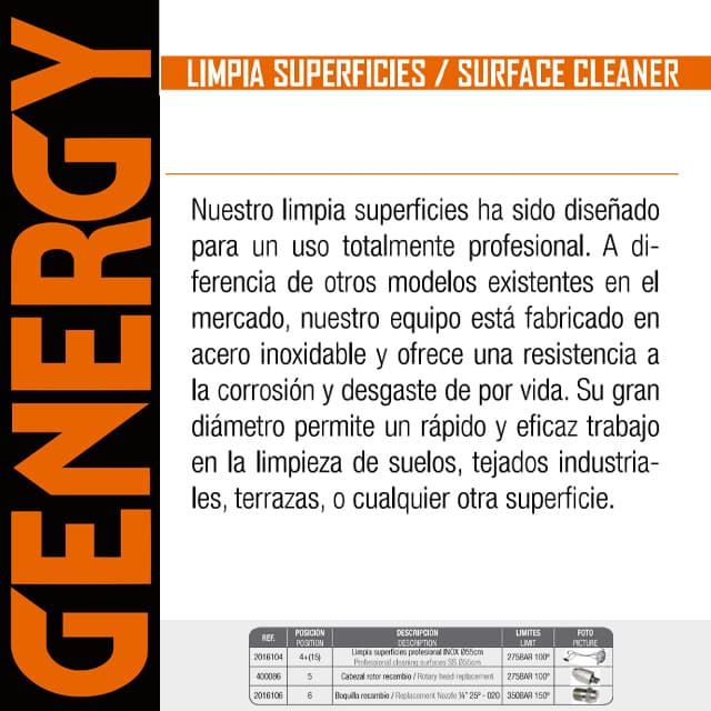 Limpiasuperficies Inox 100º/275Bares D.55 GENERGY - Imagen 2