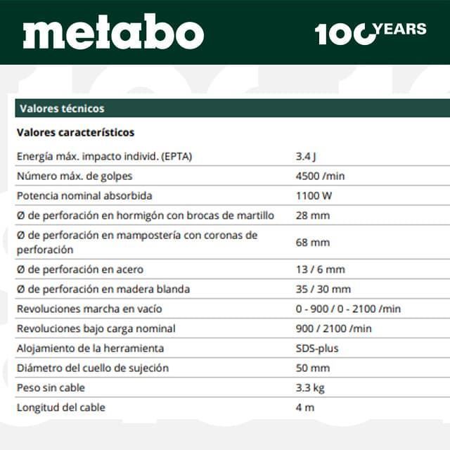 Martillo Combinado METABO UHEV 2860-2 Quick - Imagen 2