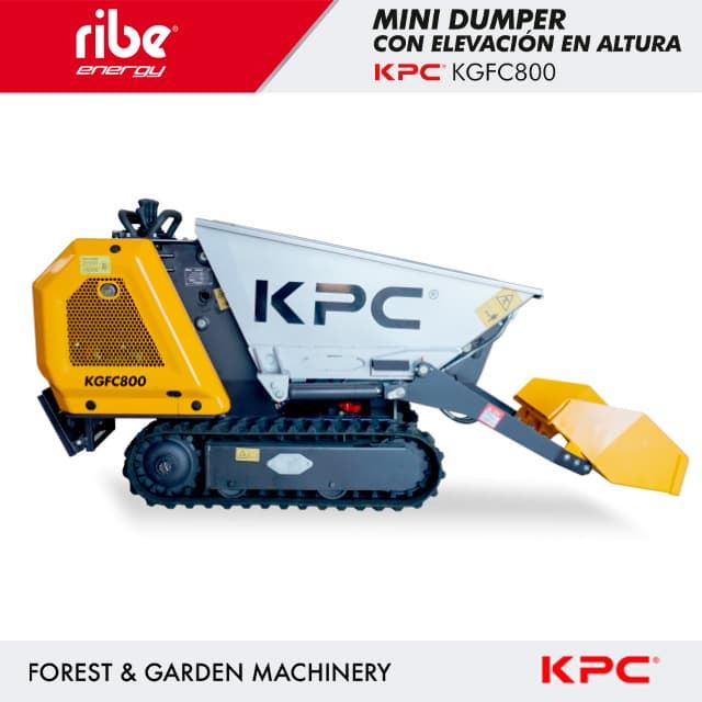 Mini Dumper Autocargable y Elevable KPC RIBE KGFC800G Motor Gasolina B&S - Imagen 3