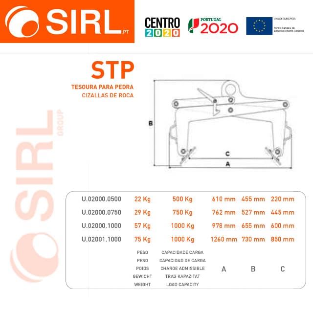 Pinza Amarre Elevación Piedra SIRL 500Kg - Imagen 2