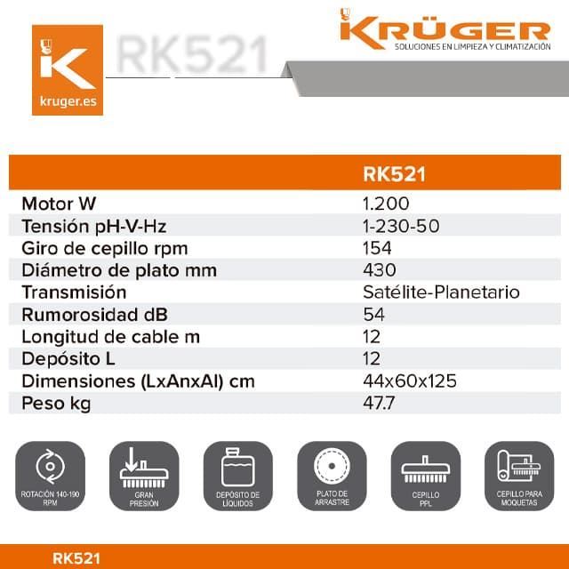 Rotativa KRÜGER RK521 220V 430-17" + Acc - Imagen 2