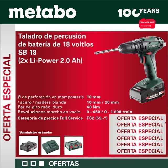 Taladro de Percusión METABO SB18 - Imagen 1