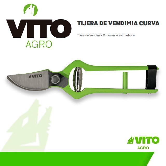 Tijera Curva de Vendimia Carbono 180MM VITO Agro - Imagen 1