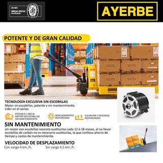 Transpaleta Eléctrica AYERBE AY-2000 EL - Imagen 2