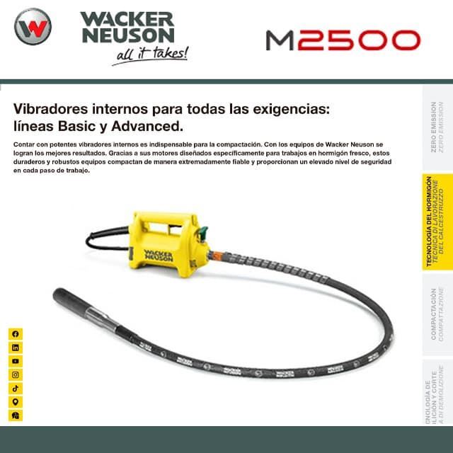 Vibrador Monofásico WACKER-NEUSON M2500/230 Eje Flexible SM4S H45 - Imagen 2